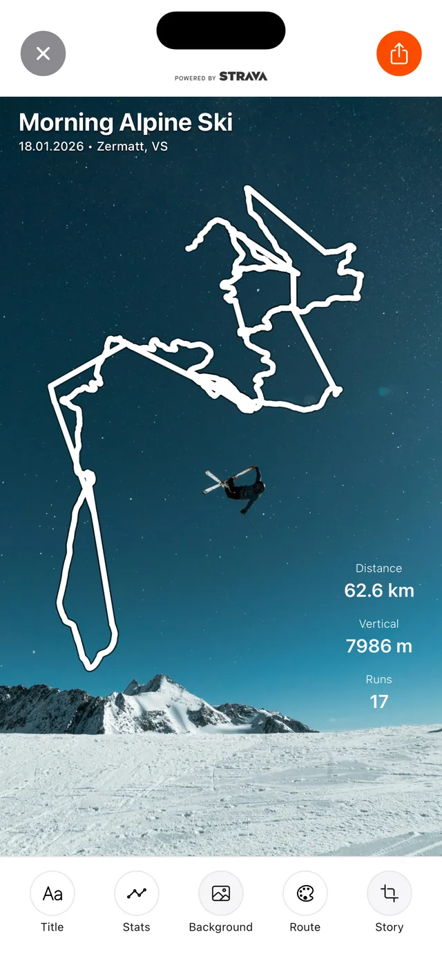 An alpine ski activity transformed into route art